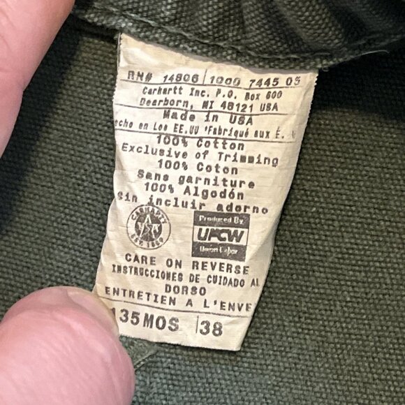 Men's VTG Carhartt Duck Canvas Shorts SZ 38x7 Moss Green USA Made B135 MOS - Picture 7 of 7